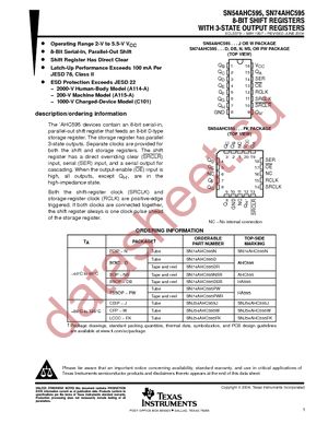 SN74AHC595NSR datasheet  